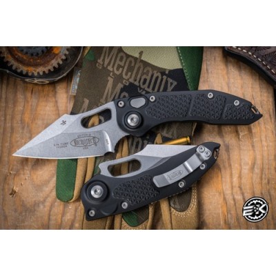 Microtech Stitch Automatic – Stonewash Blade & Black Handle