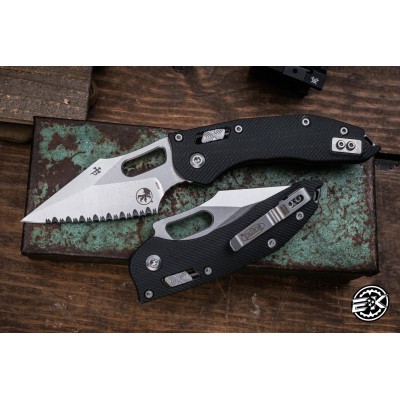 Microtech Stitch Ram-LOK Manual – Black Aluminum Serrated Blade