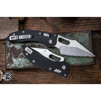 Microtech Stitch Ram-LOK Manual – Black Aluminum Serrated Blade