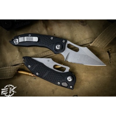 Microtech Stitch Automatic – 3.75" Stonewash Serrated Blade