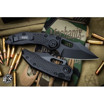 Microtech Stitch Automatic Knife – 3.75" M390 Black Blade