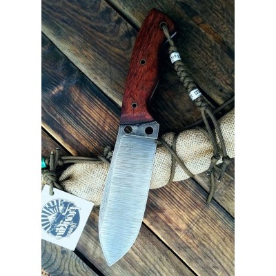 Handcrafted Damascus Steel Knife with Rosewood Handle