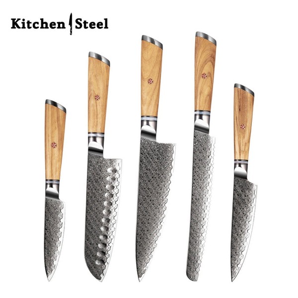 Jasmine Knife Set 5 Piece VG10 Damascus Steel Japanese Professional Chef knife Set