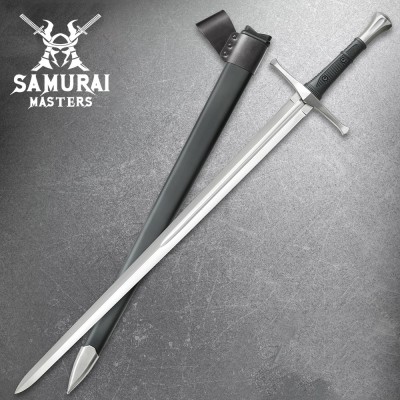 Tactical Broadsword – High Carbon Steel, Full-Tang, Wooden Scabbard