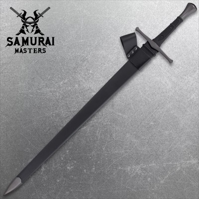 Tactical Midnight Forge Broadsword - Carbon Steel Blade, Sleek Design