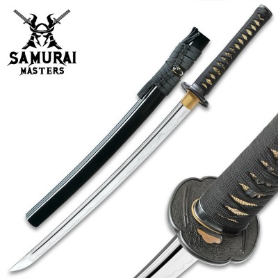 Hand-Forged Wakizashi - Clay Tempered Blade & Lacquered Saya