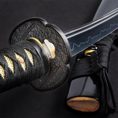 Hand-Forged Wakizashi - Clay Tempered Blade & Lacquered Saya