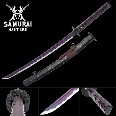 Kraken Wakizashi – Leather-Wrapped Handle & Custom Scabbard