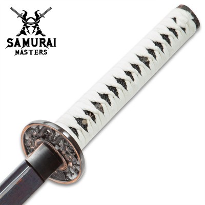 White Knight Black Damascus Sword – Hand-Forged Elegance