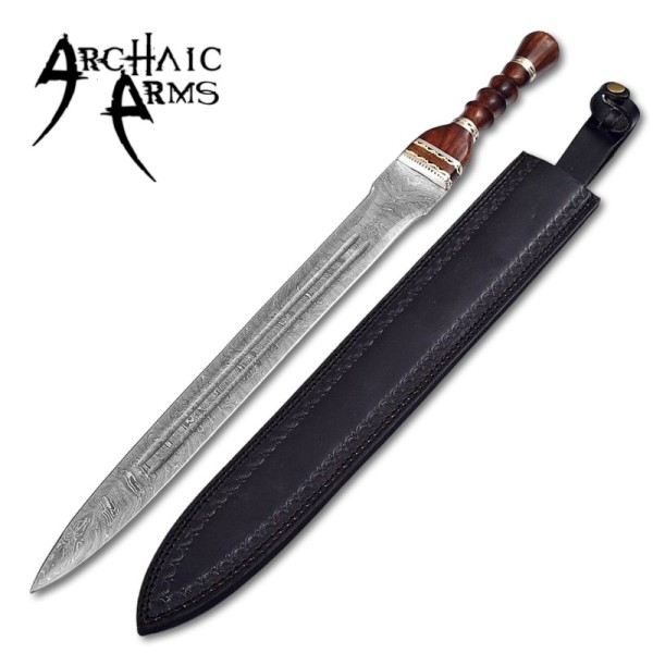 Ancient Roman Inspired Damascus Steel Gladius Historical Replica Sword