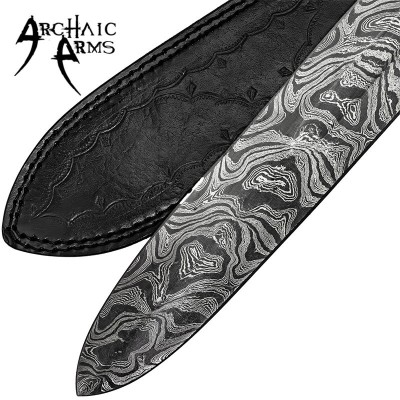 Damascus Steel Sword – Full Tang with Leather Sheath