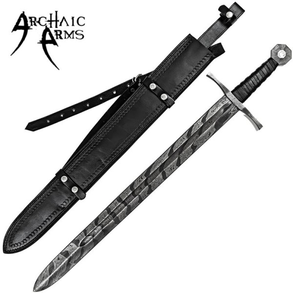 Precise Movements Medieval Hand Forged Damascus Steel Full Tang Costume Cosplay Sword