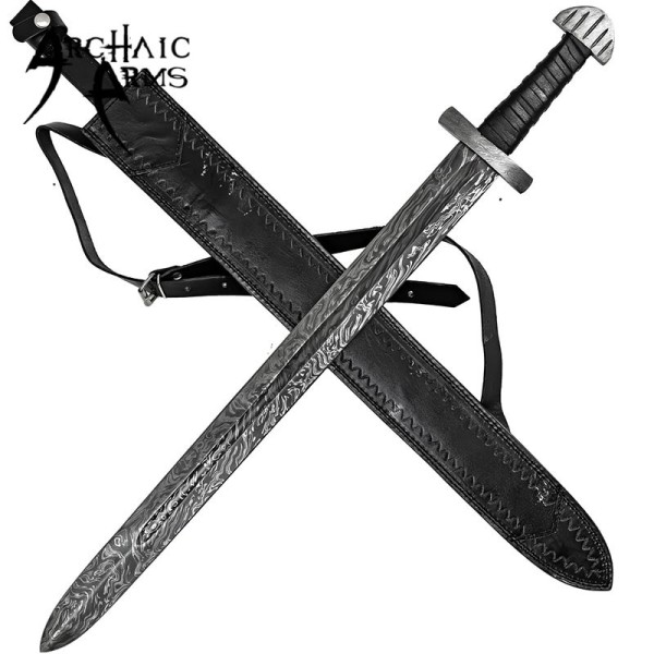 Arbitrary Provocation Hand Forged Firestorm Damascus Steel Medieval Sword