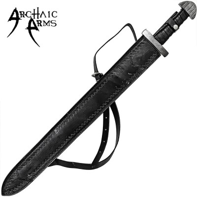 Firestorm Damascus Steel Medieval Sword – Full Tang & Sheath