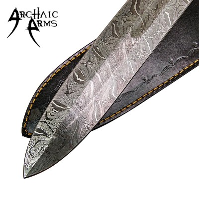 Hand-Forged Twist Damascus Steel Medieval Sword with Brass Guard