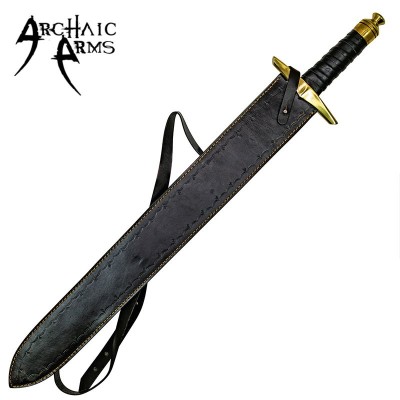 Hand-Forged Twist Damascus Steel Medieval Sword with Brass Guard