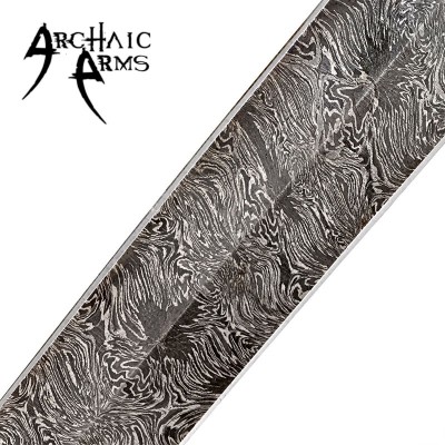 Firestorm Damascus Viking Sword with Camel Bone Handle & Rune