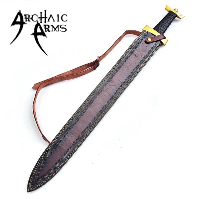 Ancient Roman Spatha Damascus Steel Sword – Historical Replica