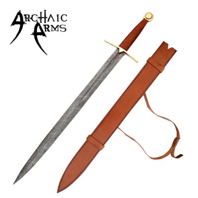 Full Tang Wolfskin Raider Damascus Viking Sword – Battle Ready