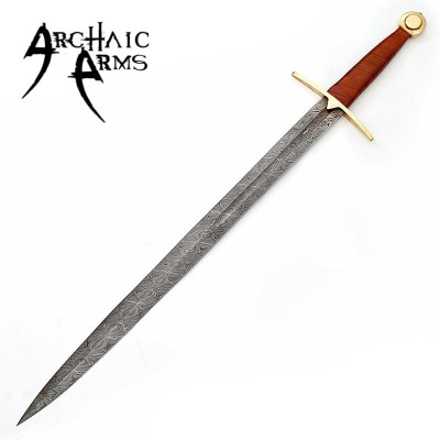 Full Tang Wolfskin Raider Damascus Viking Sword – Battle Ready