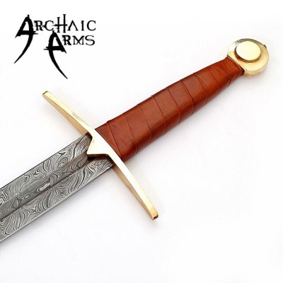 Full Tang Wolfskin Raider Damascus Viking Sword – Battle Ready