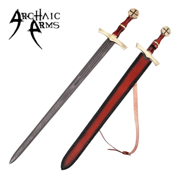 Descendent of the Holy Knights Damascus Steel Templar Knight Sword