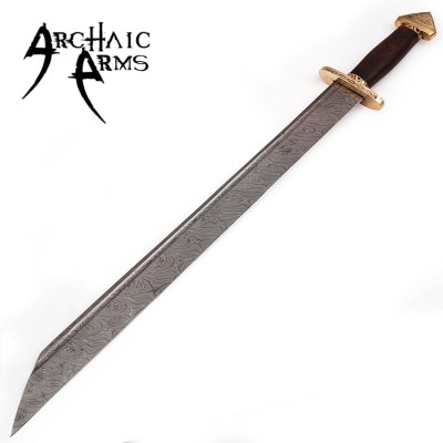 7th Century Damascus Steel Viking Lang Saex Sword – Hand Forged