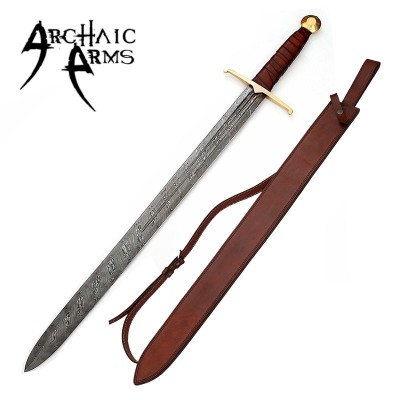 Full Tang Battle Cry Damascus Berserker Sword – Hand-Forged