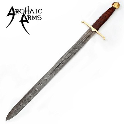 Full Tang Battle Cry Damascus Berserker Sword – Hand-Forged