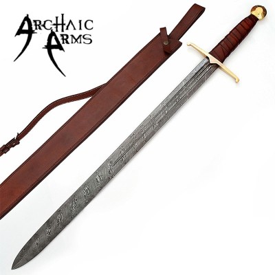 Full Tang Battle Cry Damascus Berserker Sword – Hand-Forged