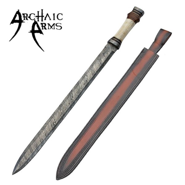 Roman Infantry Horn Damascus Steel Sword