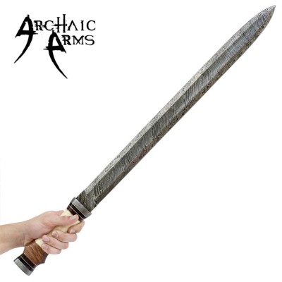 Roman Infantry Horn Damascus Steel Sword – Legionnaire’s Blade