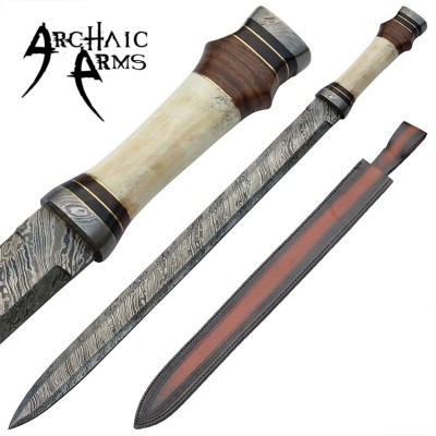 Roman Infantry Horn Damascus Steel Sword – Legionnaire’s Blade