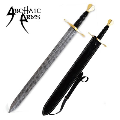 Medieval European Damascus Arming Sword – Regal & Battle-Ready