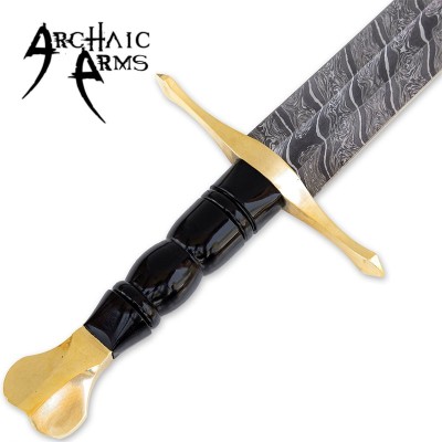 Medieval European Damascus Arming Sword – Regal & Battle-Ready