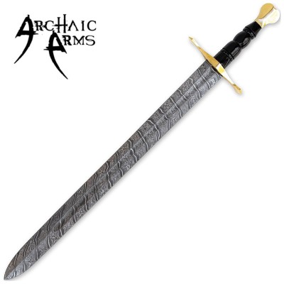 Medieval European Damascus Arming Sword – Regal & Battle-Ready