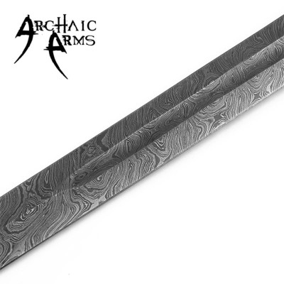 Elite Duelist Damascus Steel Sword – Floral Brass Guard & Sheath