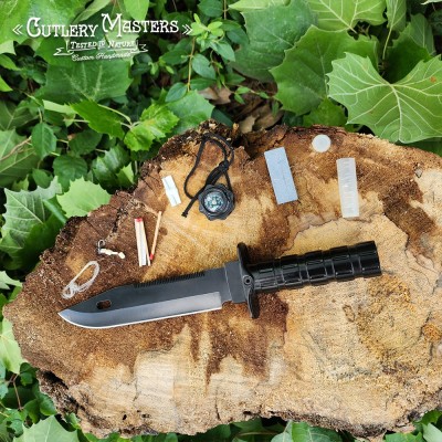 13-Inch Stainless Steel Survival Tool - Premium Leather Sheath Include