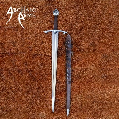 Black Knight Medieval Sword – Full-Tang, Dual-Tempered Steel Blade