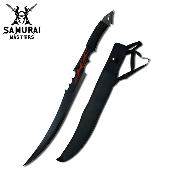 Red Flame Samurai Fantasy Sword Stainless Steel Blade