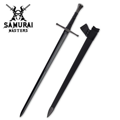 Tactical Midnight Forge Broadsword - Carbon Steel Blade, Sleek Design