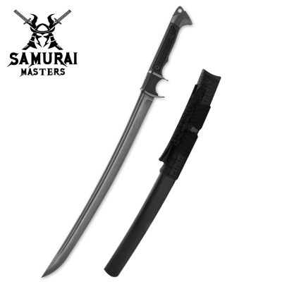 Modern Damascus Wakizashi – Tactical Sub-Hilt Blade