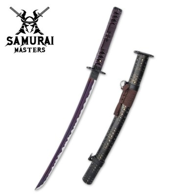 Kraken Wakizashi – Leather-Wrapped Handle & Custom Scabbard