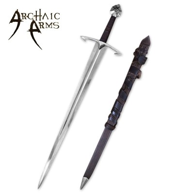 Black Knight Medieval Sword – Full-Tang, Dual-Tempered Steel Blade