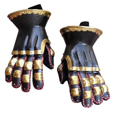 The Cursed Black Knight Medieval Armor Gauntlets – 16-Gauge Steel