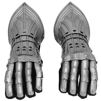 Gothic Medieval Gauntlets – 18-Gauge Steel, Adjustable Belt & Gloves