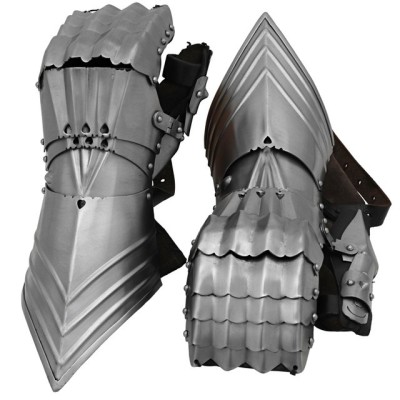 Gothic Mitten Armor Gauntlets – 18-Gauge Steel, Leather Gloves