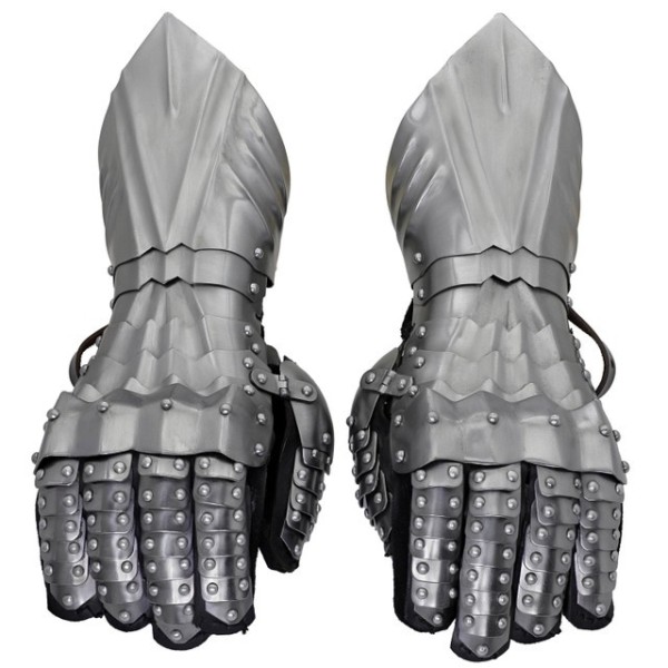 Ubiquitous Equipment Medieval Gauntlets – 18G Steel & Suede Gloves