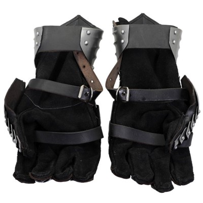 Medieval 18G Steel Gauntlets – Fully Articulated, Suede Gloves