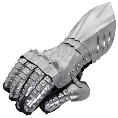 Medieval 18G Steel Gauntlets – Fully Articulated, Suede Gloves